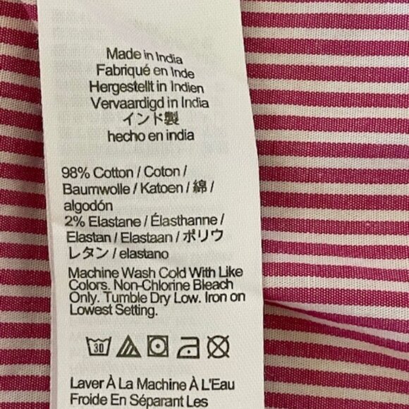 J. CREW Pink White Stripe Button Down Long Sleeve Shirt Mini Dress 8 - Picture 12 of 17
